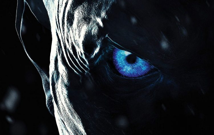 Close-up portrait of the Night King from The Game of Thrones.