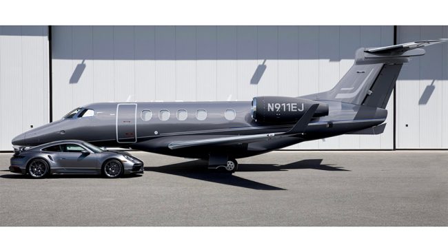 Get an Embraer Phenom 300E Jet with a Matching Porsche 911 Turbo S