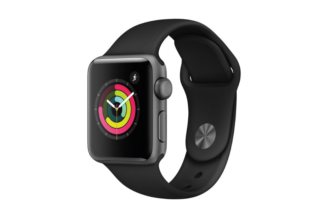 APPLE WATCH SERIES 3 38MM SPACE GREY WITH BLACK SPORT BAND