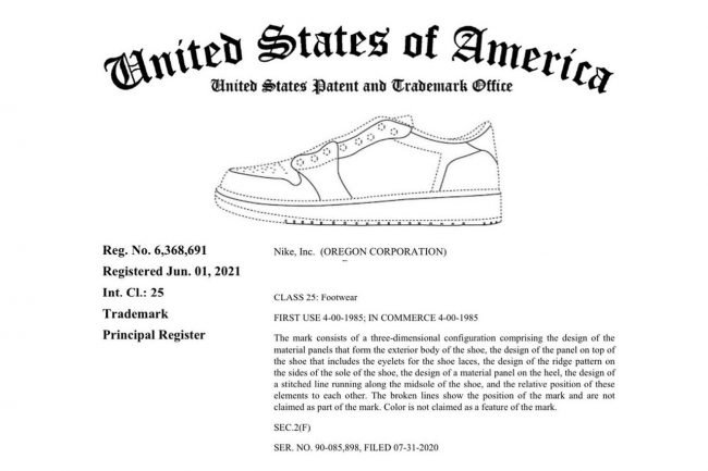 The Air Jordan 1 Receives Federal Trademark Protection